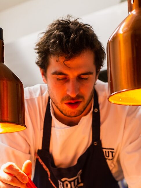 man preparing food